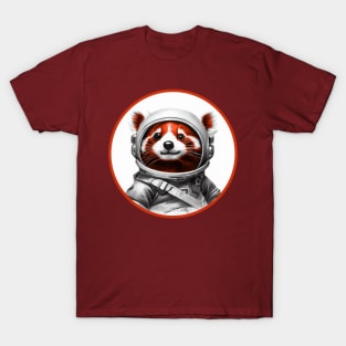 Red Panda Spaceman Drawing T-Shirt